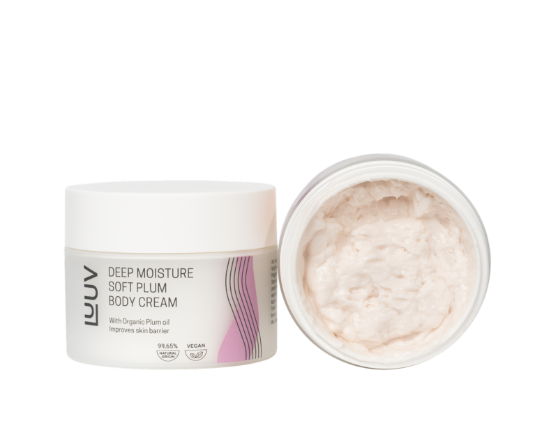 LUUV - Natūralus intensyviai drėkinantis kūno kremas su slyvų aliejumi, 200 ml