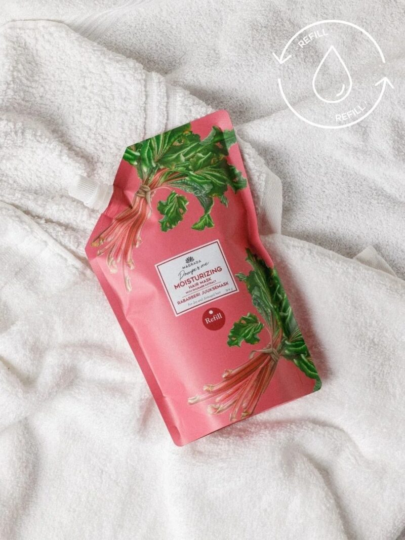 MAGRADA ORGANIC COSMETICS - Rabarbarų plaukų kaukė su ricinos aliejumi - 500 ml