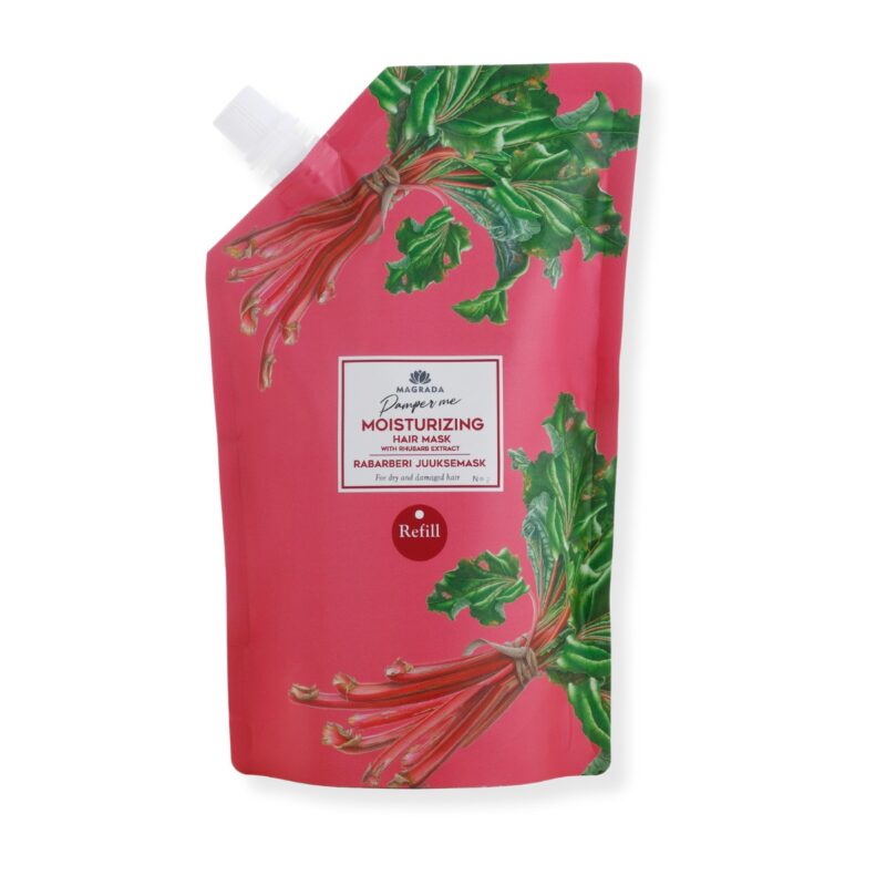 MAGRADA ORGANIC COSMETICS - Rabarbarų plaukų kaukė su ricinos aliejumi - 500 ml